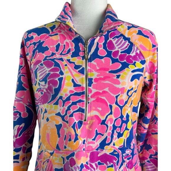Lilly Pulitzer Upf 50+ Skipper Printed Popover with POCKETS 1/2 Zip Women's S - Picture 4 of 10